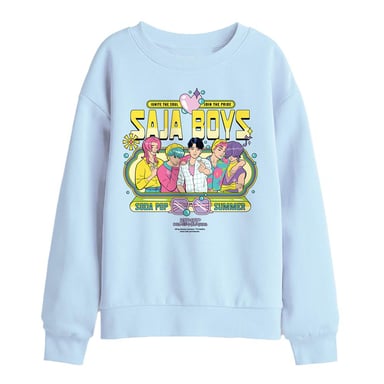 K-Pop Demon Hunters Sudadera infantil Saja Boys Summer Festival con póster estampado (Azul claro)