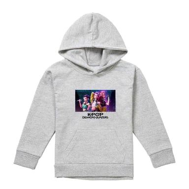 K-Pop Demon Hunters Sudadera con capucha infantil/para niños Huntr/X Group Singing (Athletic Heather)