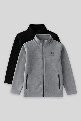 Sudadera juvenil de felpa con cuello y cremallera