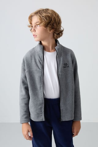 Sudadera juvenil con cuello de cremallera