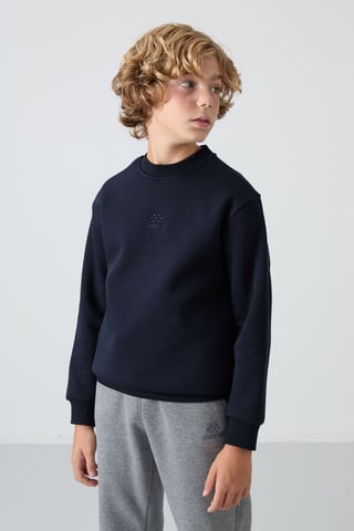 Sudadera juvenil de cuello redondo con bordado