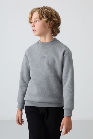 Sudadera juvenil de cuello redondo con bordado