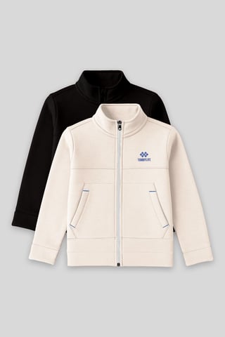 Sudadera juvenil con cuello de cremallera