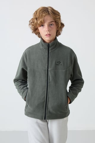 Sudadera juvenil con cuello de cremallera