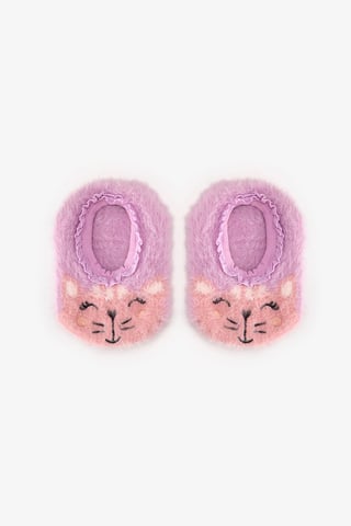 Penti calcetines zapatilla para niña con gato decorativo