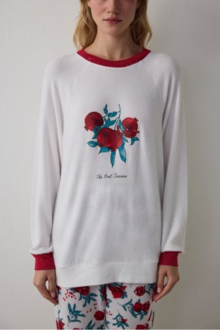 Penti Broken Best Season New Year top de pijama estampado con efecto térmico y cuello redondo