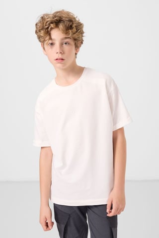 Camiseta juvenil oversize de cuello redondo