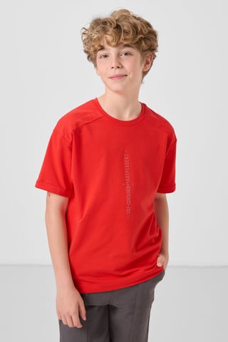 Camiseta juvenil oversize de cuello redondo