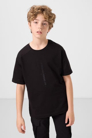 Camiseta juvenil oversize de cuello redondo