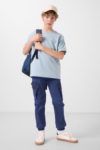 Camiseta oversize juvenil de cuello redondo