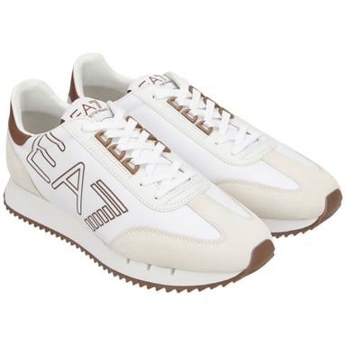 EA7 Emporio Armani Zapatillas de hombre con logo estampado, cómodas, estilo clásico, con cordones