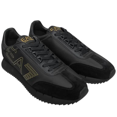 EA7 Emporio Armani Zapatillas de hombre con estampado de logotipo, cómodas, estilo clásico, con cordones