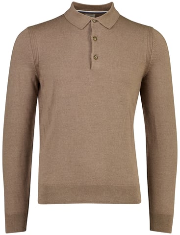 BRAX Polo marrón de lana merina