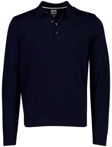 Brax polo azul marino oscuro de lana merina