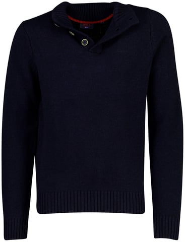New Zealand jersey de punto azul marino con cuello marinero