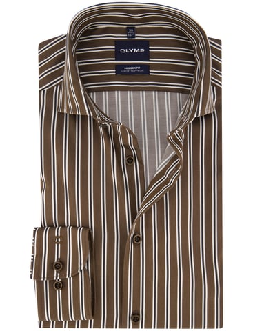 Camisa marrón OLYMP sin plancha