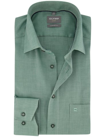 OLYMP Camisa verde sin plancha