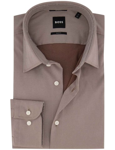 Camisa marrón elástica BOSS Black