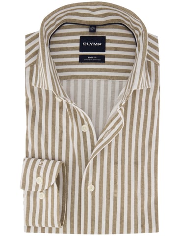 OLYMP Camisa marrón de rayas
