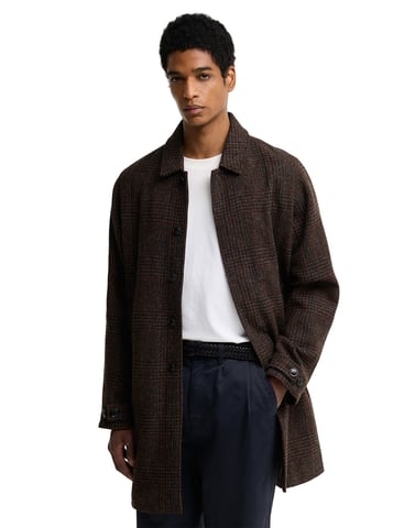 Barbour Abrigo largo marrón de lana