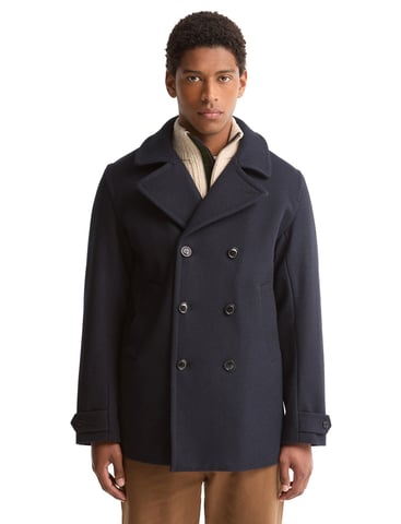 Barbour Abrigo de lana azul oscuro