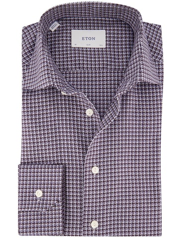 Eton Slim Fit camisa azul resistente a las arrugas
