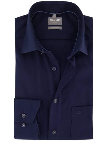 OLYMP Camisa azul oscuro sin plancha