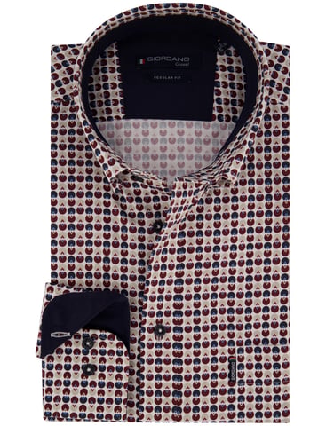 Giordano Camisa estampada burdeos