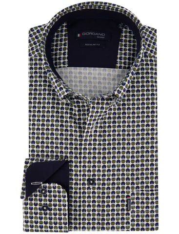 Giordano Camisa Verde oscuro Corte amplio