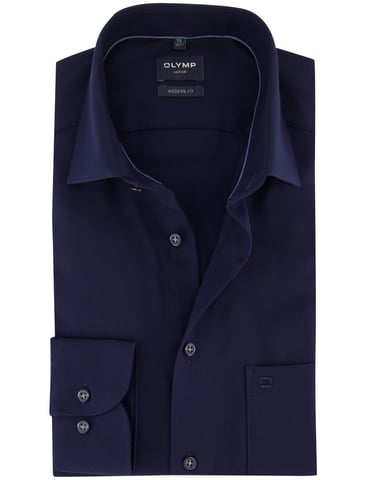 OLYMP Camisa Azul Marino Antiplanchas