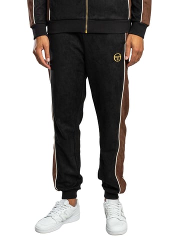 Sergio Tacchini Pantalones Deportivos De Ante Con Contraste, Negro