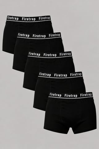 Pack de 5 bóxers de algodón elástico con cintura con logotipo