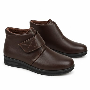 Botín Marrón con Velcro y Cuña Baja Montevita Bottivita81 105536