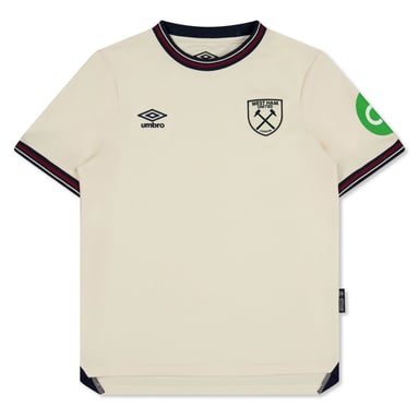Camiseta de manga corta y cuello redondo para niño Umbro WHU Junior en color crudo