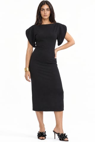 Busem Vestido midi de mujer con cuello redondo