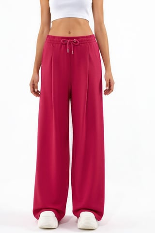 Pantalón Modal Touch plisado de pierna ancha