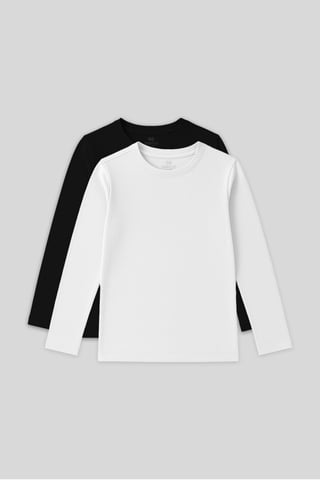 Camiseta infantil de manga larga con cuello redondo