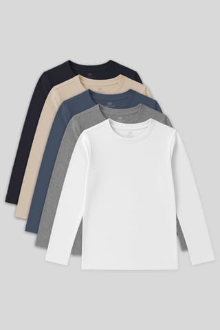 Camiseta infantil de manga larga con cuello redondo