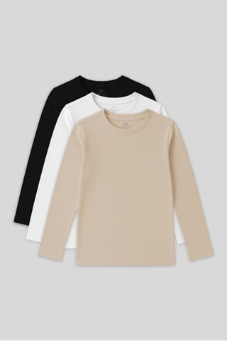 Camiseta infantil de manga larga y cuello redondo