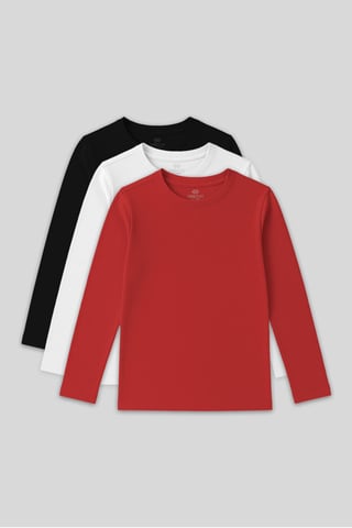 Camiseta infantil de manga larga con cuello redondo
