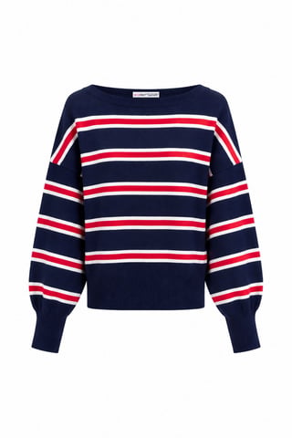 Jersey de canalé con escote barco