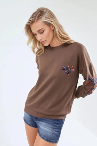 Sudadera de mujer con cuello redondo