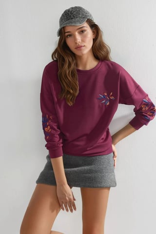 Sudadera de mujer con cuello redondo