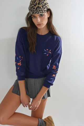 Sudadera de mujer con cuello redondo