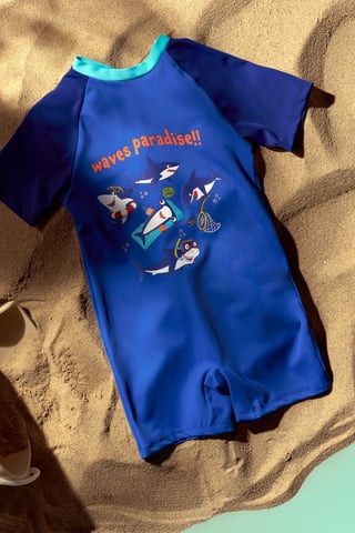Penti Bañador tipo slip para niño con estampado de tiburón Circus