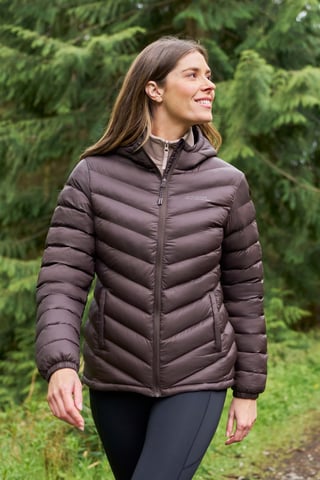 'Seasons' Chaqueta acolchada de mujer Abrigo de invierno aislante resistente al agua Marrón oscuro