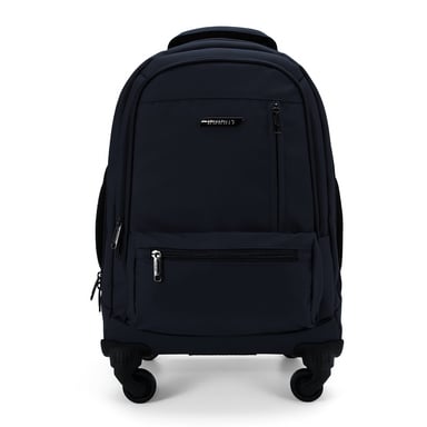 Mochila trolley negra para portátil de 19" de PU premium con 4 ruedas