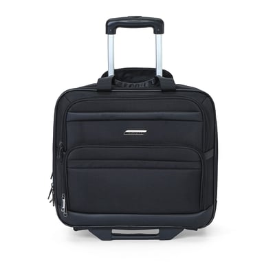 Maletín negro con ruedas para portátil de 17" de poliéster 1680D, bolsa de negocios de 4 ruedas
