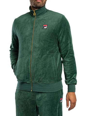 Fila Chaqueta Deportiva De Terciopelo Negro, Verde