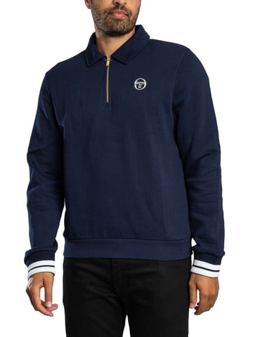 Sergio Tacchini Sudadera Polo Court Con Cremallera De 1/4, Azul